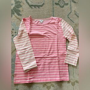 NWOT J Crew Pink and White Striped Shirt